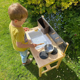 Mini cuisine de jardin en bois pour enfant