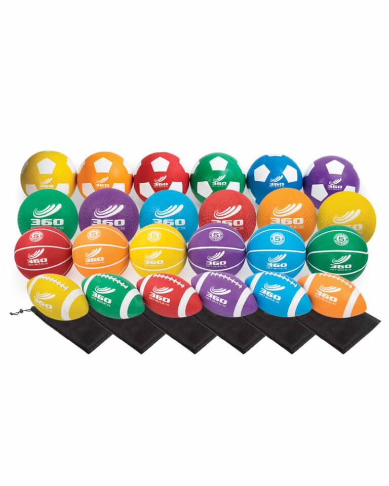 Ensemble de 24 ballons de sport multi couleurs